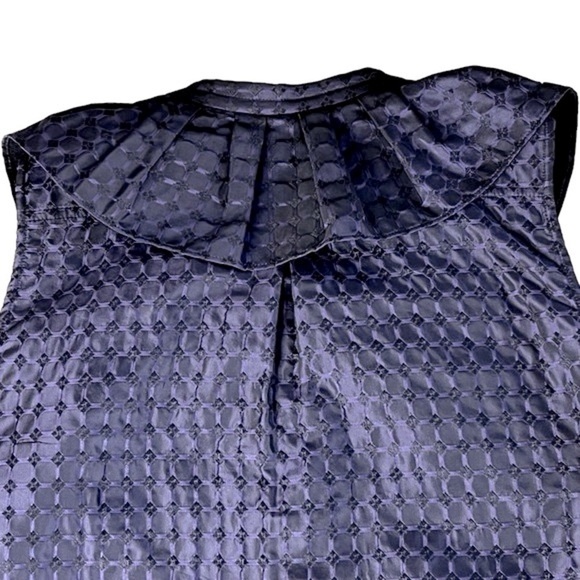 NWOT BCBG MaxAzria Dark Textured Purple Ruffle Collar Dress Women's Size M - Picture 13 of 16